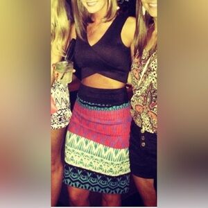 Anthropologie Plenty by Tracy Reese Multicolor Geometric Pencil Skirt sz 4 inca